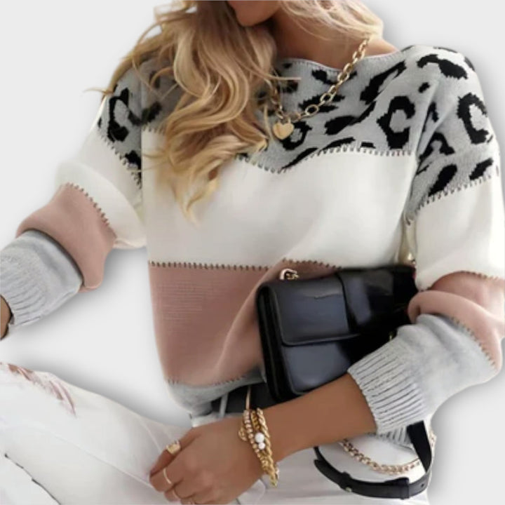 Marisette™ | Casual Leopard Print Sweater