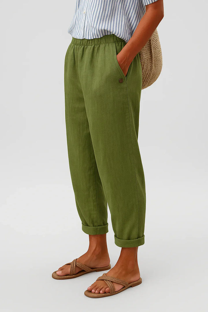 Liora™ | Timeless Comfort Linen & Cotton Blend Trousers – Light, Breathable, Stylish