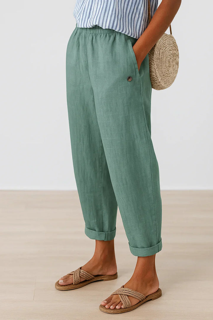 Liora™ | Timeless Comfort Linen & Cotton Blend Trousers – Light, Breathable, Stylish