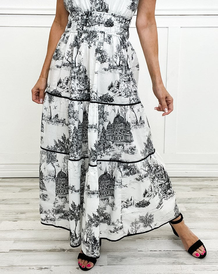 Sophia™ | Classic Toile Maxi Dress