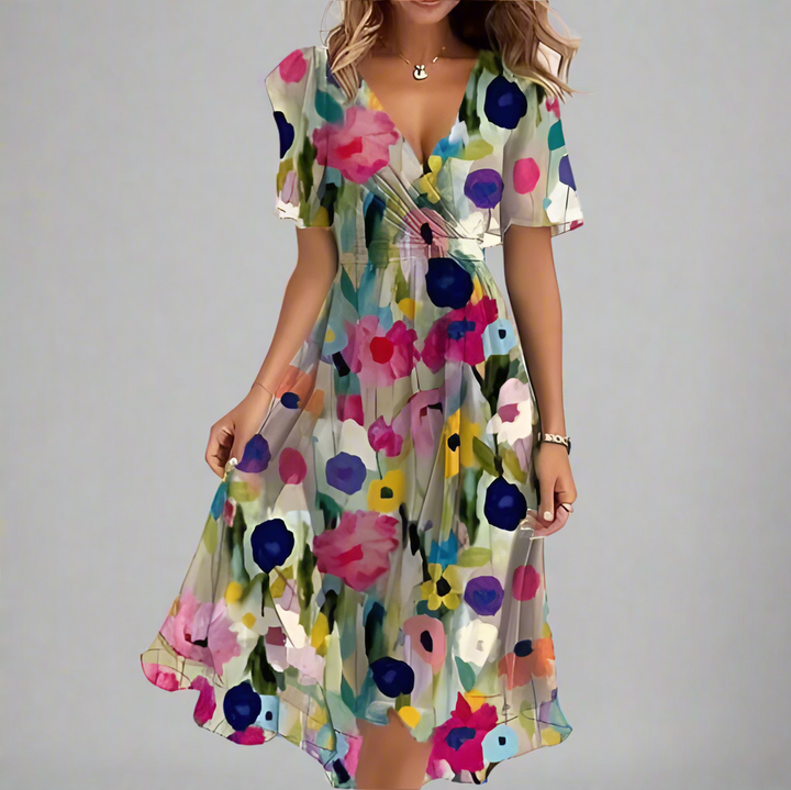 Priscilla™ | Elegant Short Sleeve Dress