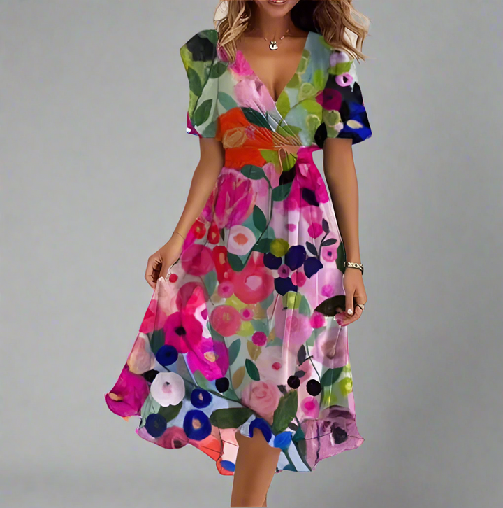 Priscilla™ | Elegant Short Sleeve Dress