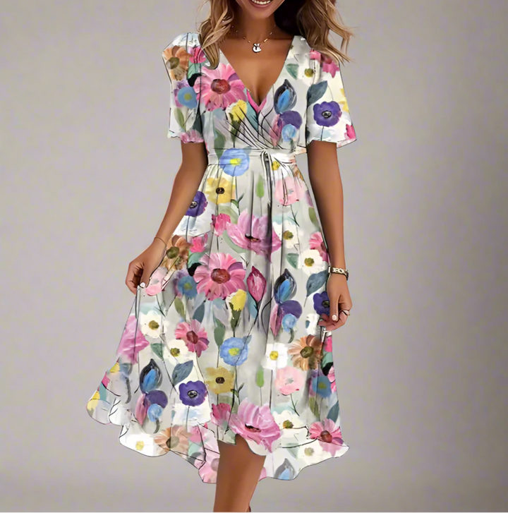 Priscilla™ | Elegant Short Sleeve Dress