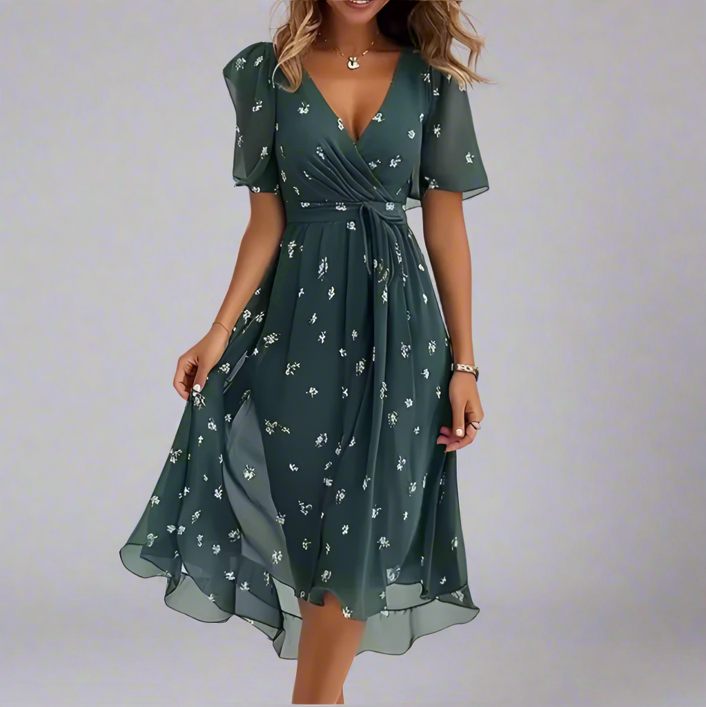 Priscilla™ | Elegant Short Sleeve Dress