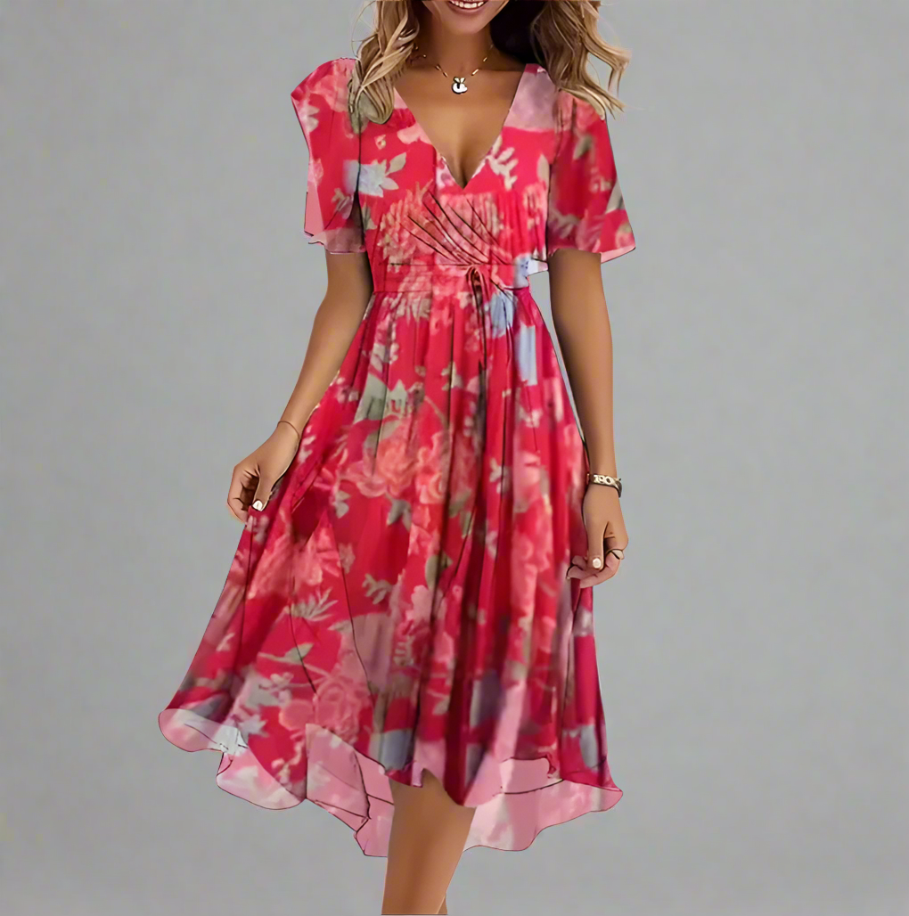 Priscilla™ | Elegant Short Sleeve Dress