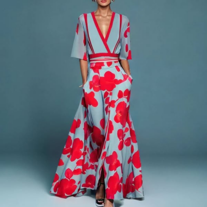 Isabella™ | Elegant Floral Wrap Dress