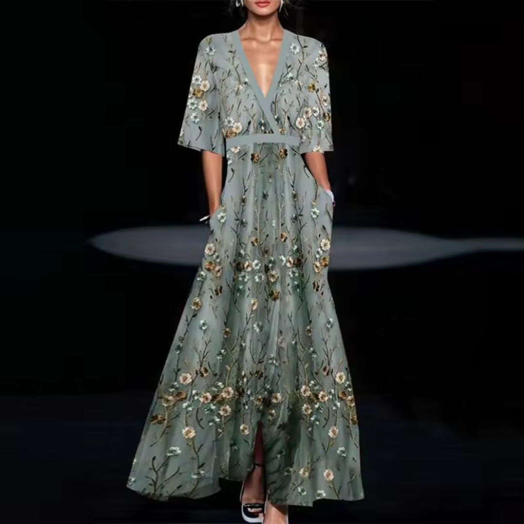 Isabella™ | Elegant Floral Wrap Dress