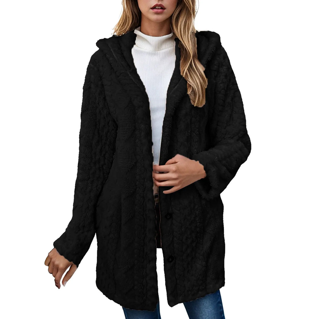 Corvella™ |  Plush Hooded Cardigan Coat