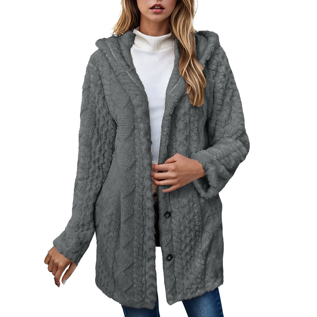 Corvella™ |  Plush Hooded Cardigan Coat