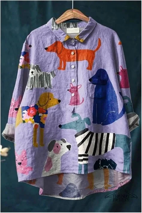 Sofia® | Casual Shirt with Fun Dog Print
