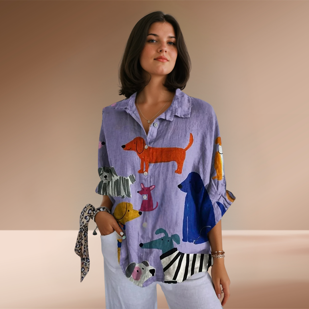Sofia® | Casual Shirt with Fun Dog Print