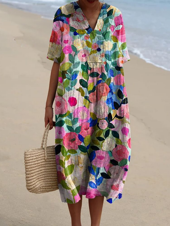 Casual Dresses | Multicolor Garden Canvas Dress