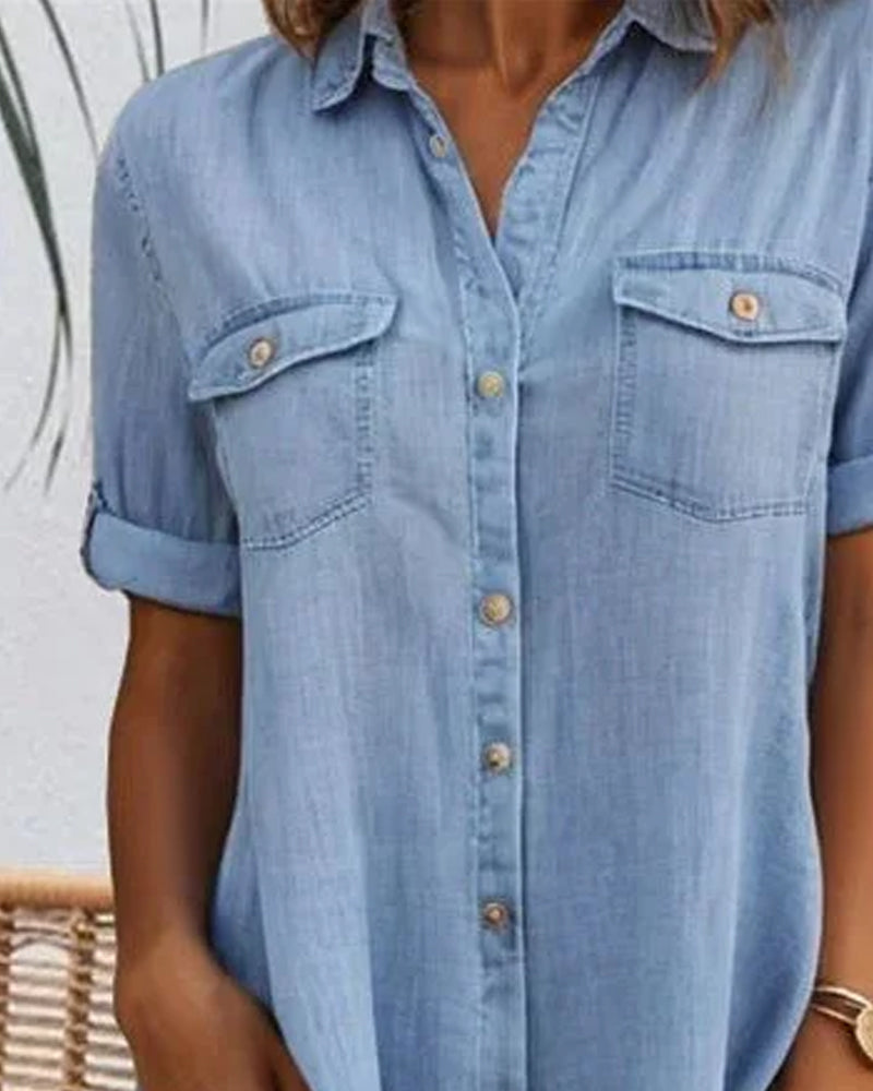 Elise™ | Relaxed Button-Front Shirt Dress