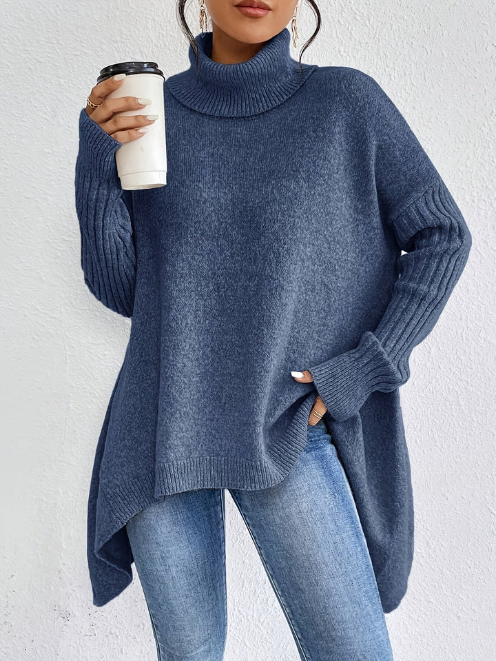 Milena - Casual Long Sleeve High Neck Sweater