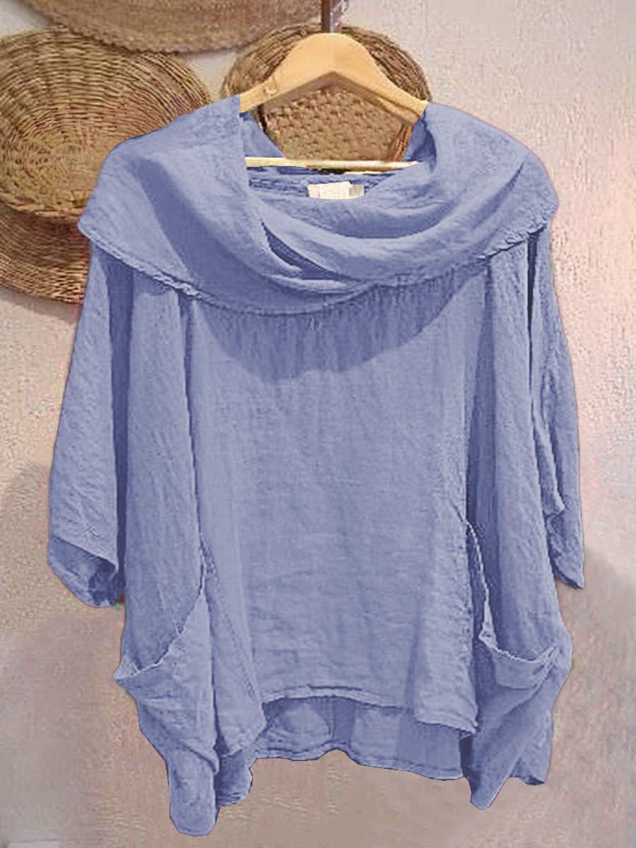 Isolde™ | Draped Linen Pocket Top