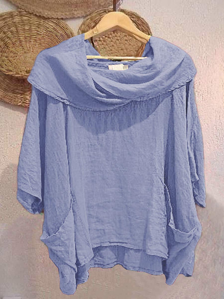 Isolde™ | Draped Linen Pocket Top