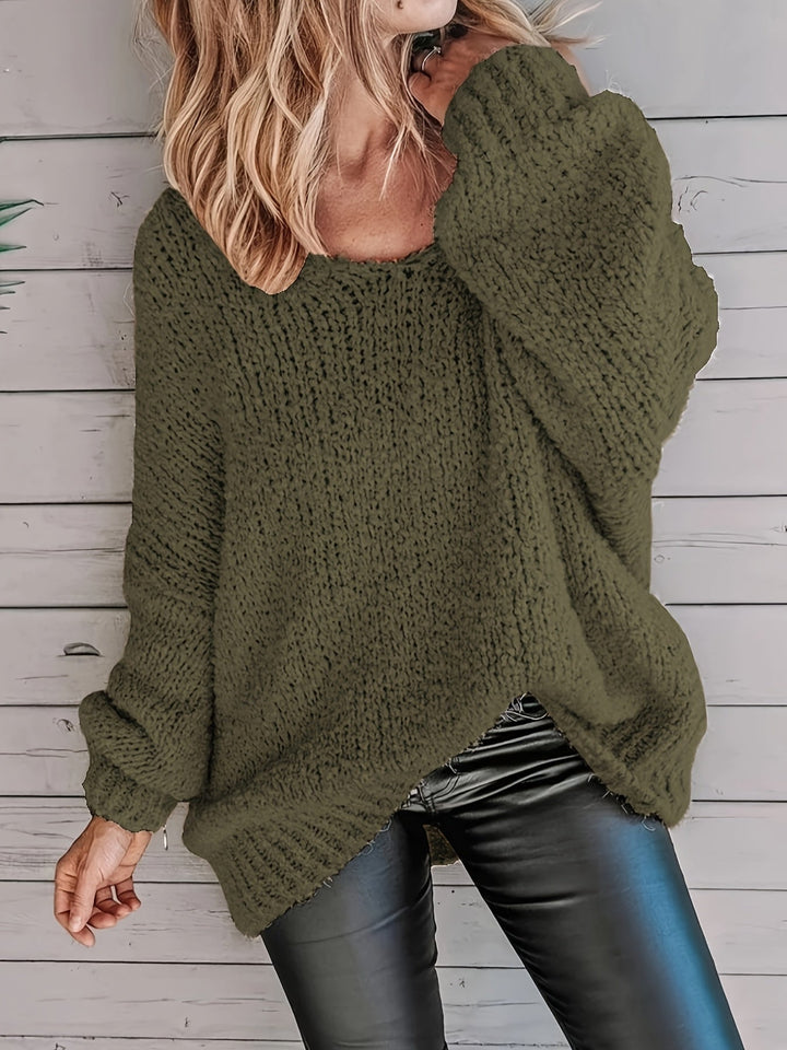 Jeanira™ | Round Neck Long Sleeve Sweater