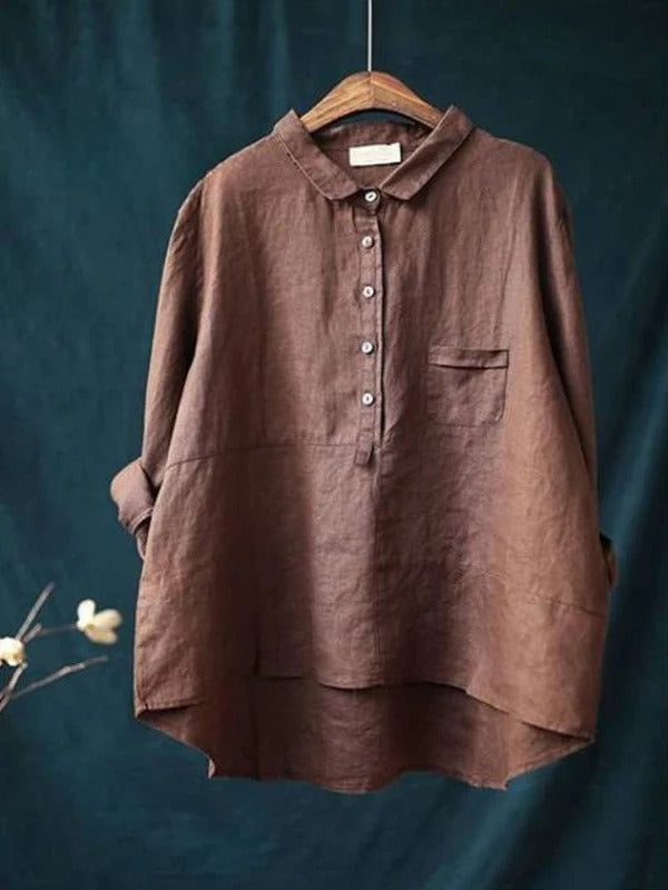 Solivana™ | Solid Cotton Long Sleeve Shirt