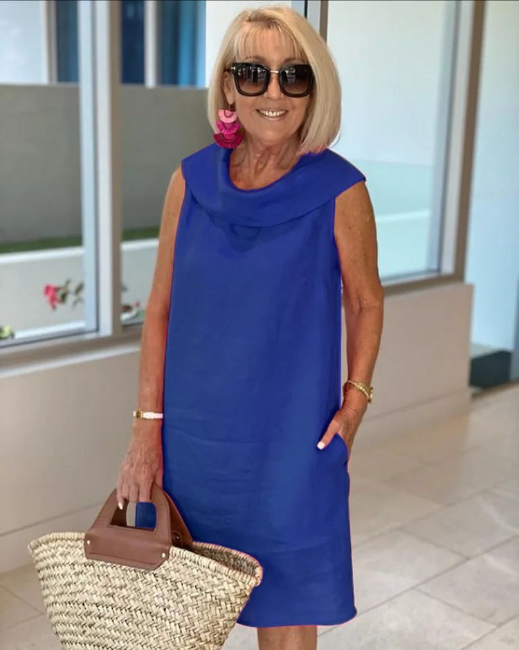 Siena™ | Sleeveless Shift Dress with Round Neckline