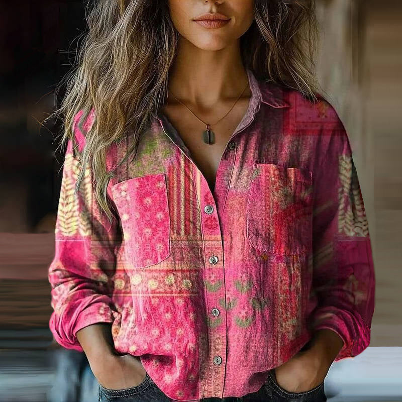 Monika™ | Vintage Printed Spring Blouse