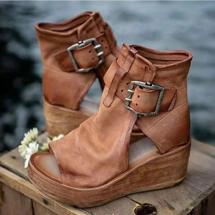 Roselva™ | Vintage Suede Buckle Boots