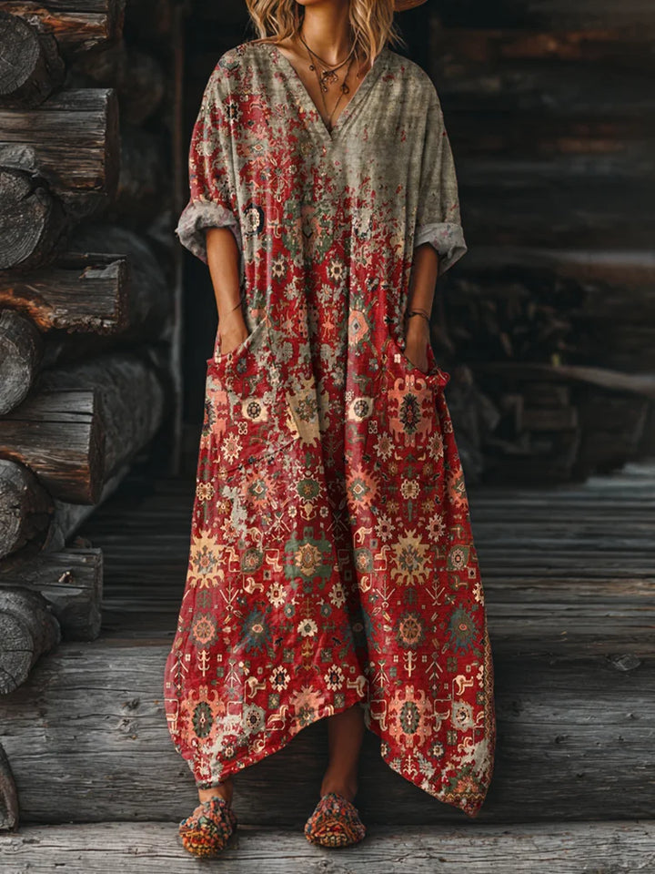 Neri™ | Vintage Boho Dress with Pockets