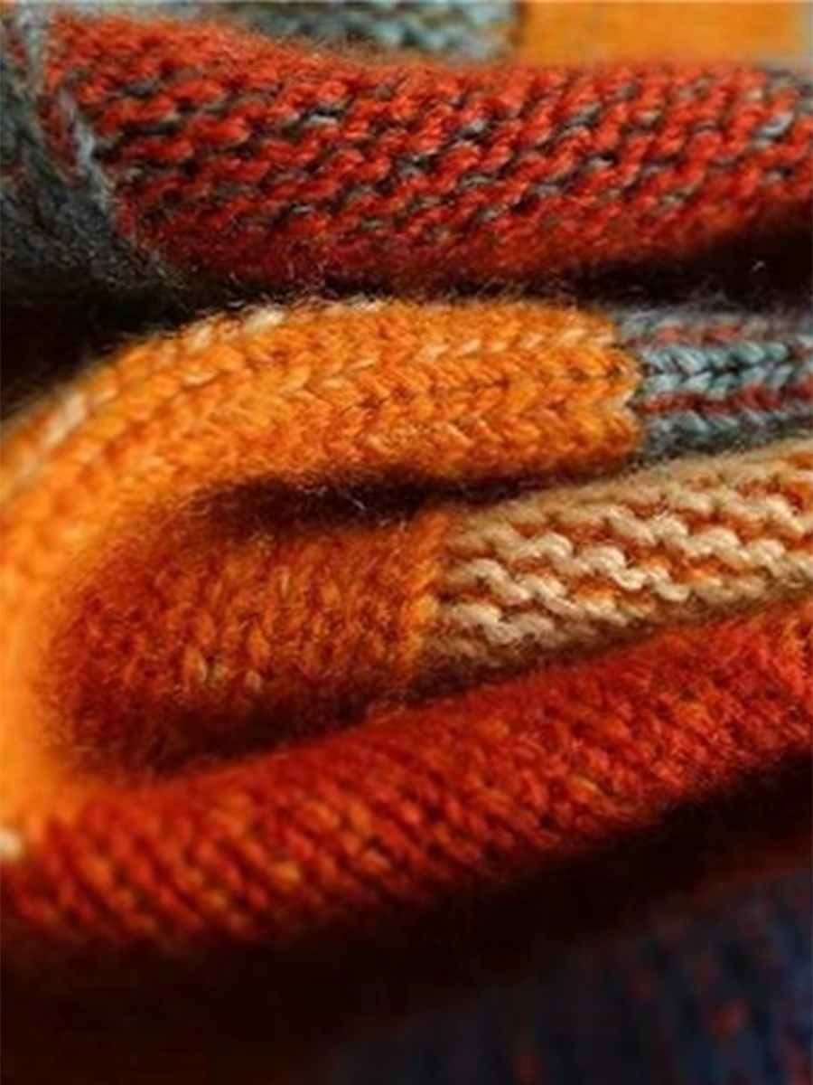 Isolde™ | Vintage Checkerboard Wool Knit Top