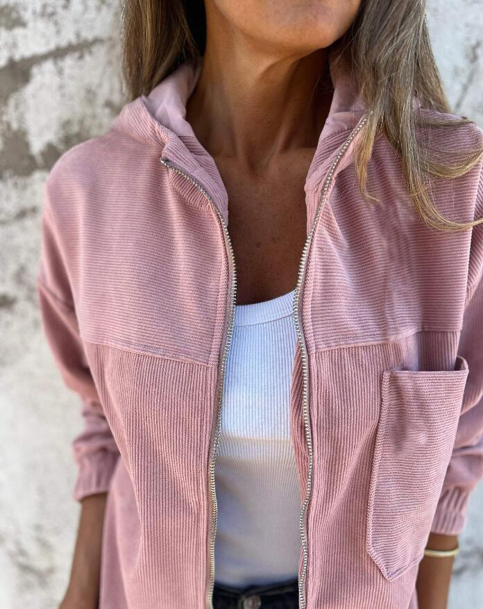 Lenira™ | Hooded Jacket with Zipper – (Effortless Warmth, Modern Style)