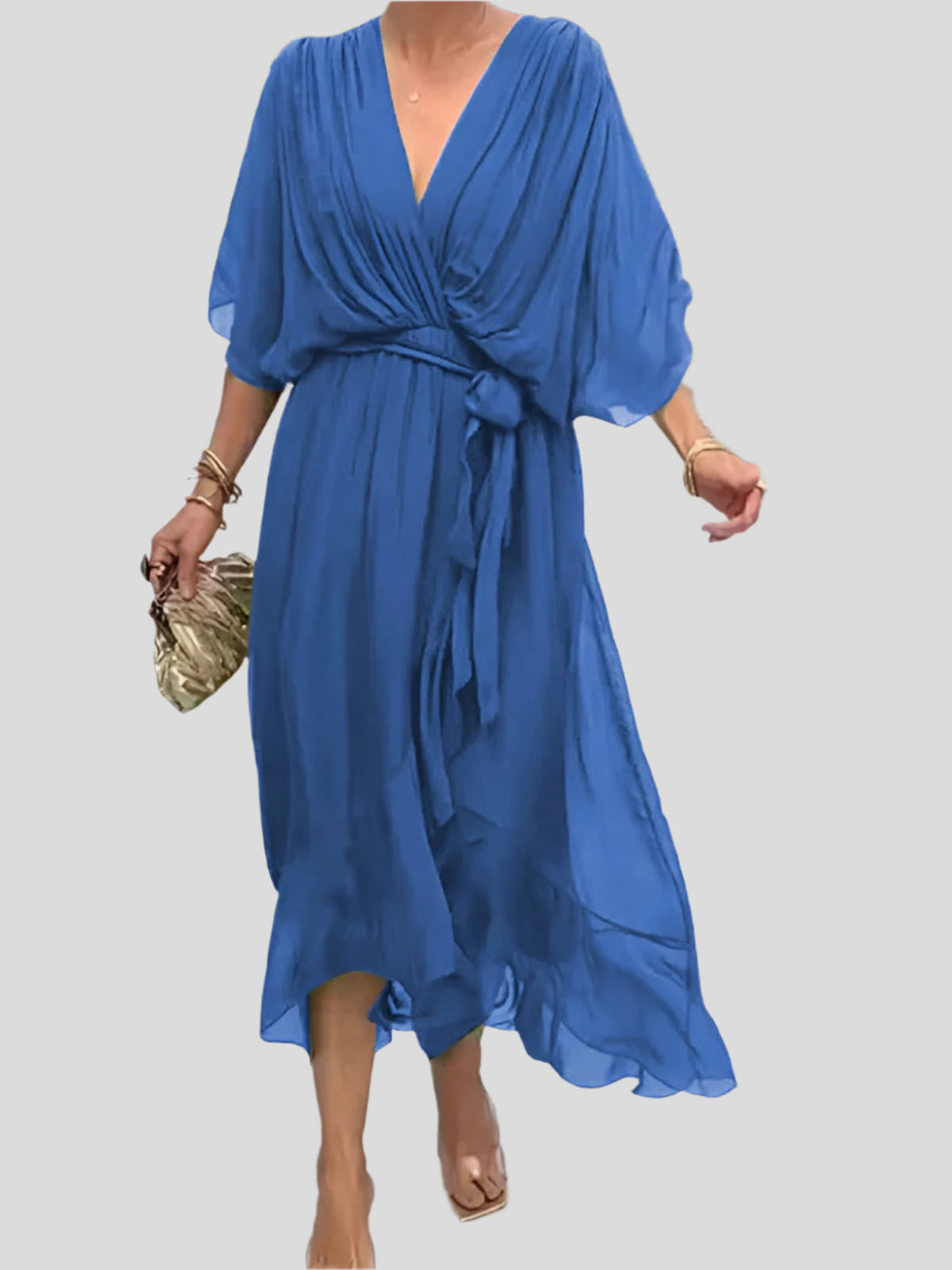 Adriana™ | Flowy Silk Midi Dress