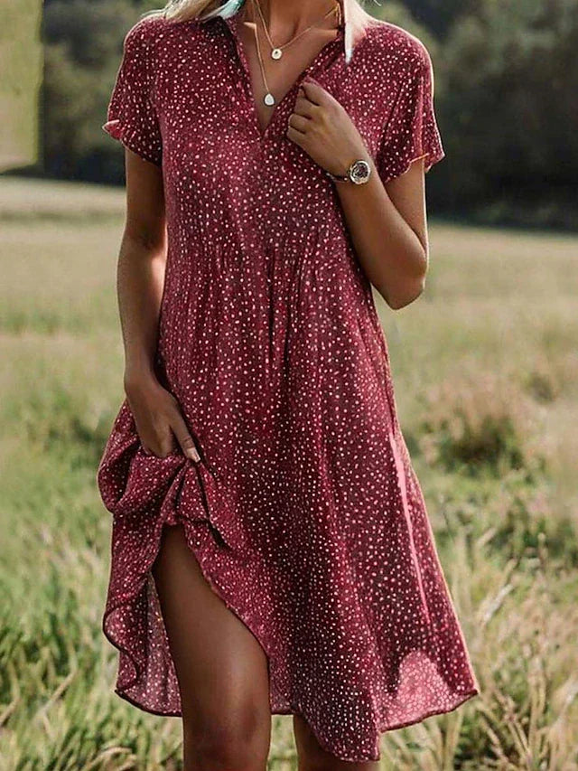 Mary | Short Sleeve Midi Dress