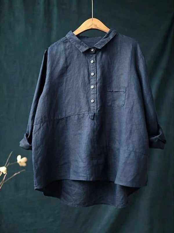 Solivana™ | Solid Cotton Long Sleeve Shirt