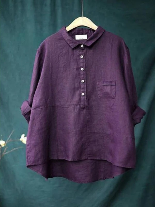 Solivana™ | Solid Cotton Long Sleeve Shirt