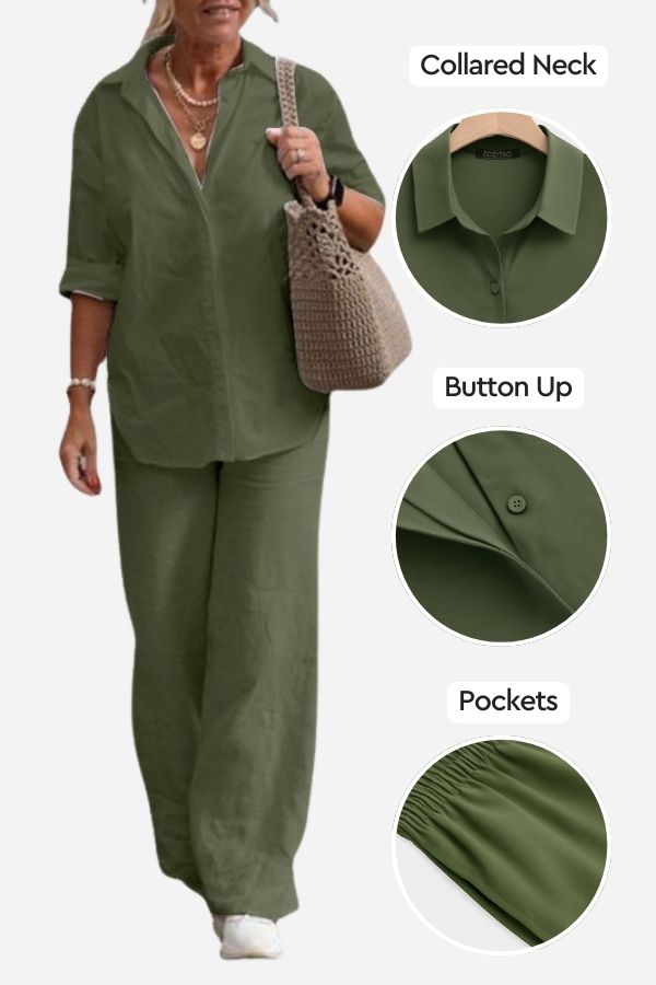 Liana™ | Relaxed Shirt & Trousers Two-Piece Set