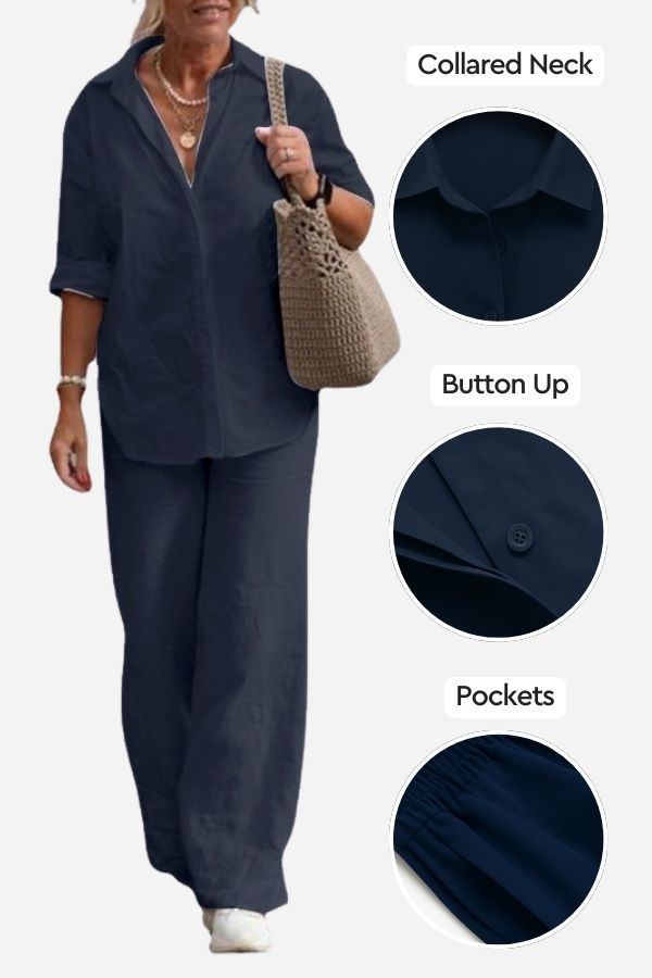 Liana™ | Relaxed Shirt & Trousers Two-Piece Set