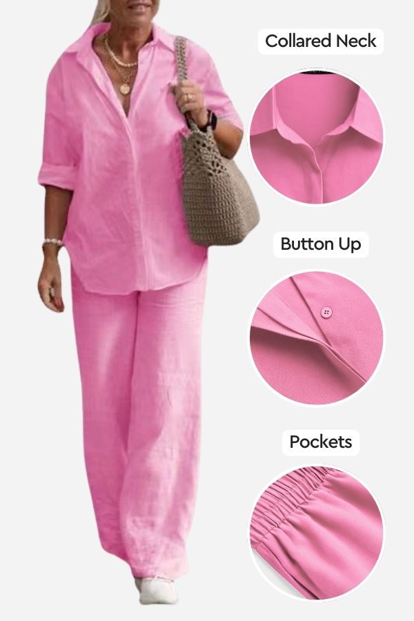 Liana™ | Relaxed Shirt & Trousers Two-Piece Set