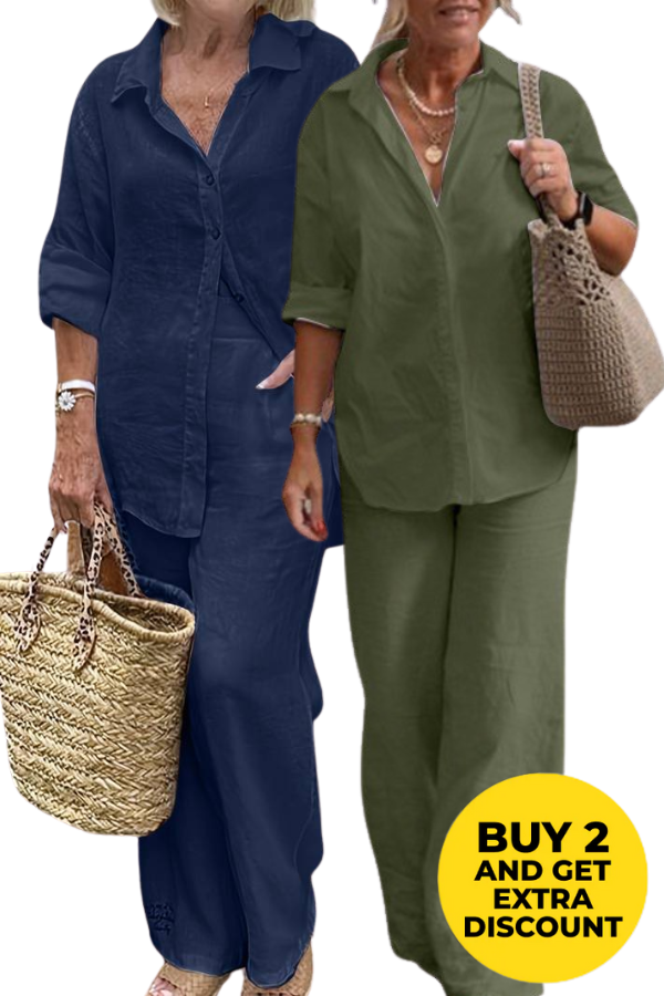 Liana™ | Relaxed Shirt & Trousers Two-Piece Set