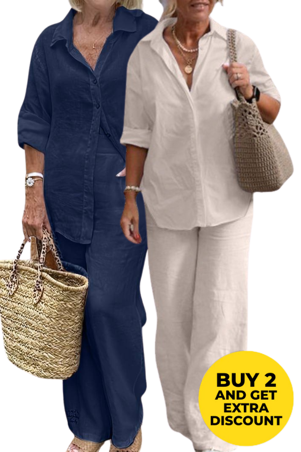 Liana™ | Relaxed Shirt & Trousers Two-Piece Set
