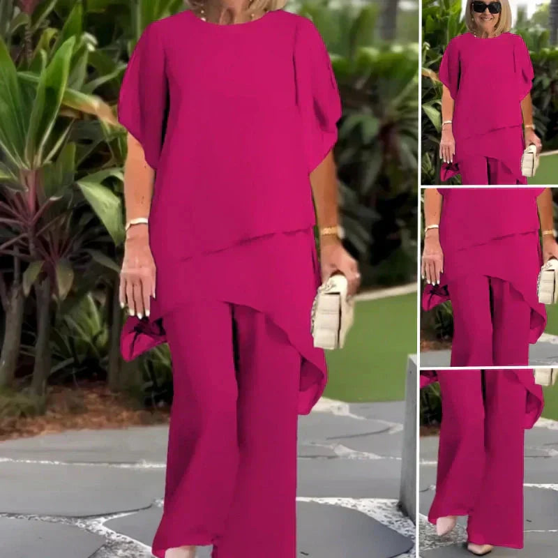 Elara™ | Chic Asymmetrical Top and Pants Set