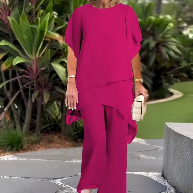 Elara™ | Chic Asymmetrical Top and Pants Set