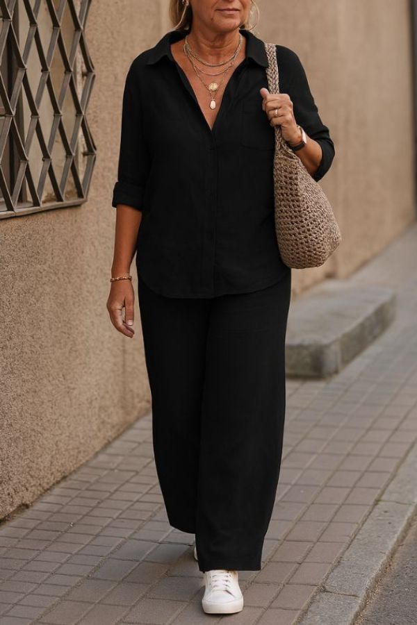 Liana™ | Relaxed Shirt & Trousers Two-Piece Set
