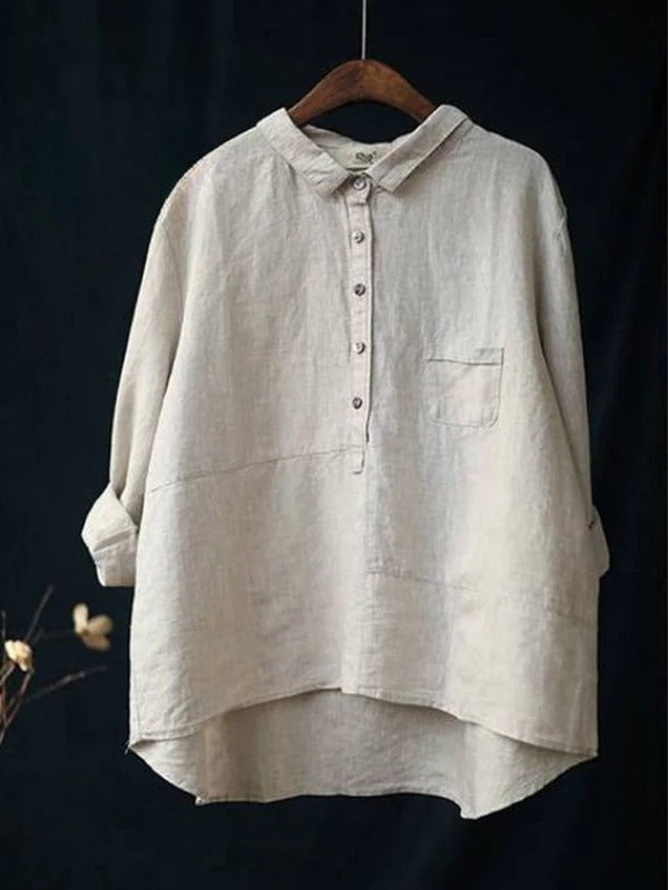 Solivana™ | Solid Cotton Long Sleeve Shirt